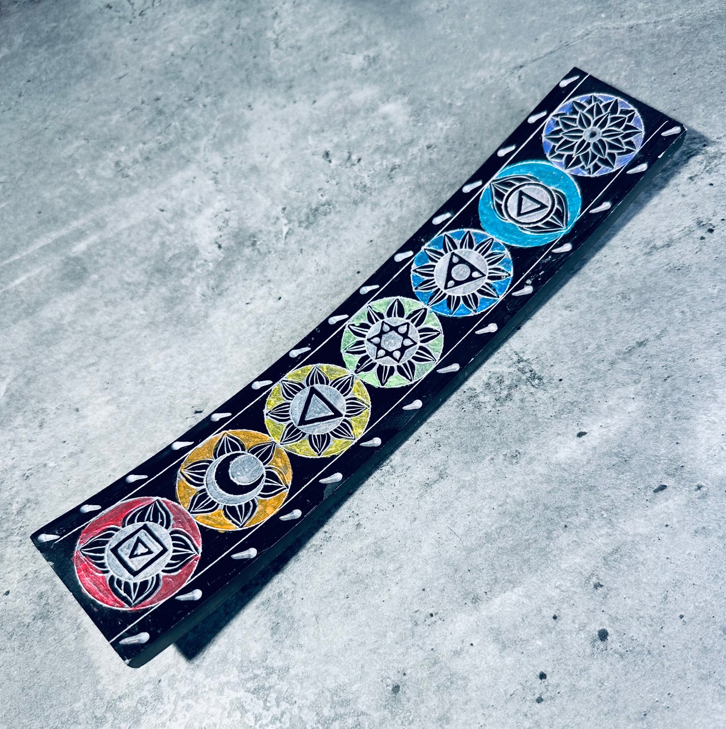 SOAPSTONE BLACK CHAKRA INCENSE HOLDER