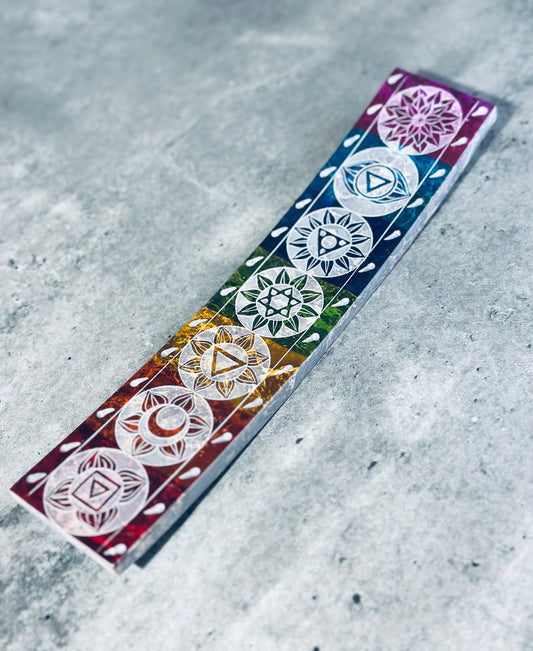SOAPSTONE CURVED CHAKRA INCENSE HOLDER