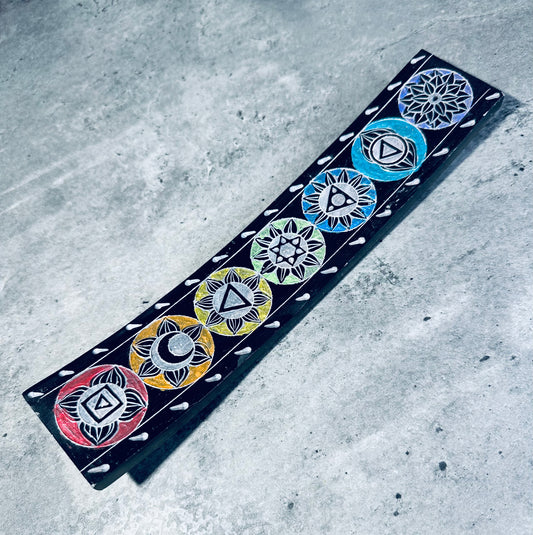 SOAPSTONE BLACK CHAKRA INCENSE HOLDER