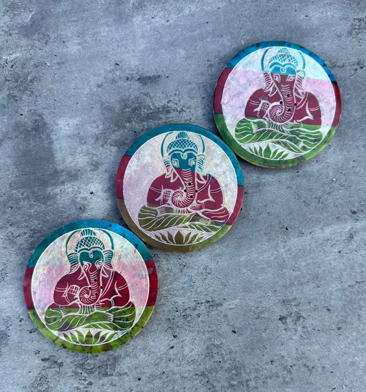 ROUND SOAPSTONE ELEPHANT INCENSE HOLDER