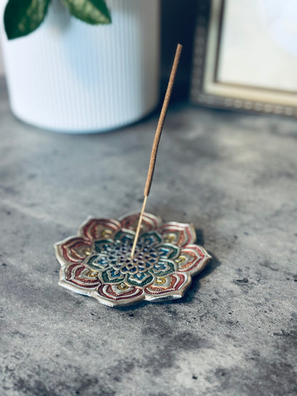 METAL LOTUS FLOWER INCENSE HOLDER