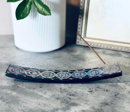 SOAPSTONE BLACK CHAKRA INCENSE HOLDER