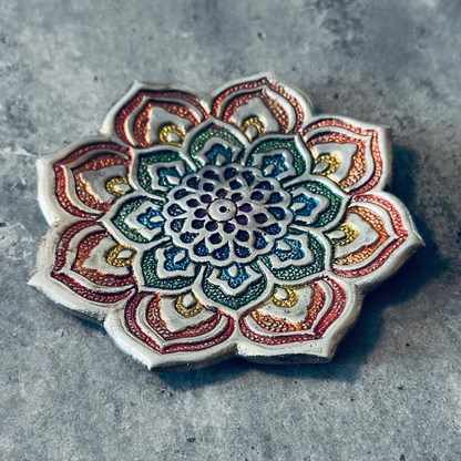 METAL LOTUS FLOWER INCENSE HOLDER